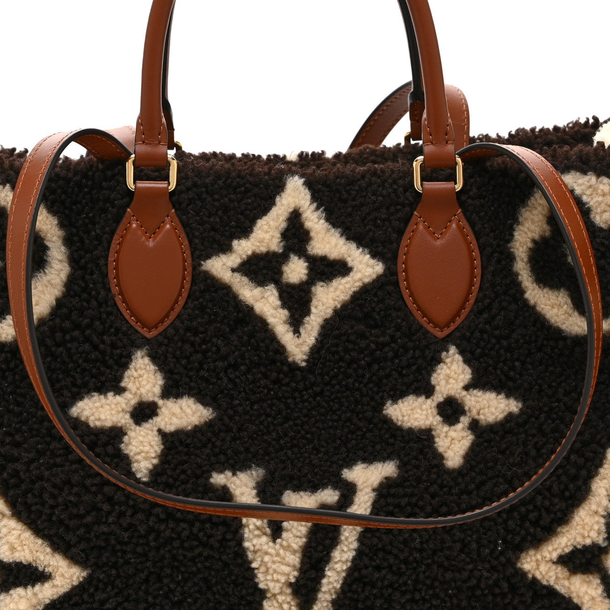 Shearling Monogram Giant Teddy Onthego GM Black White