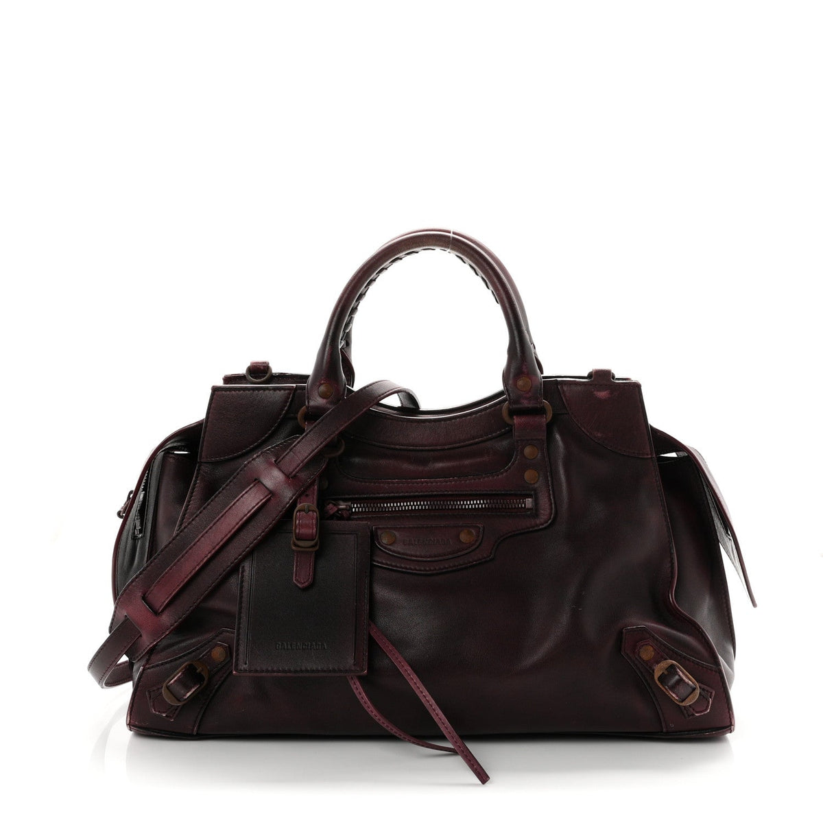 Used Calfskin Rust Hardware Neo Classic City Burgundy