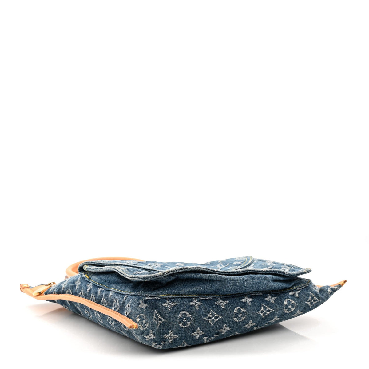 Monogram Denim Sac Plat Blue