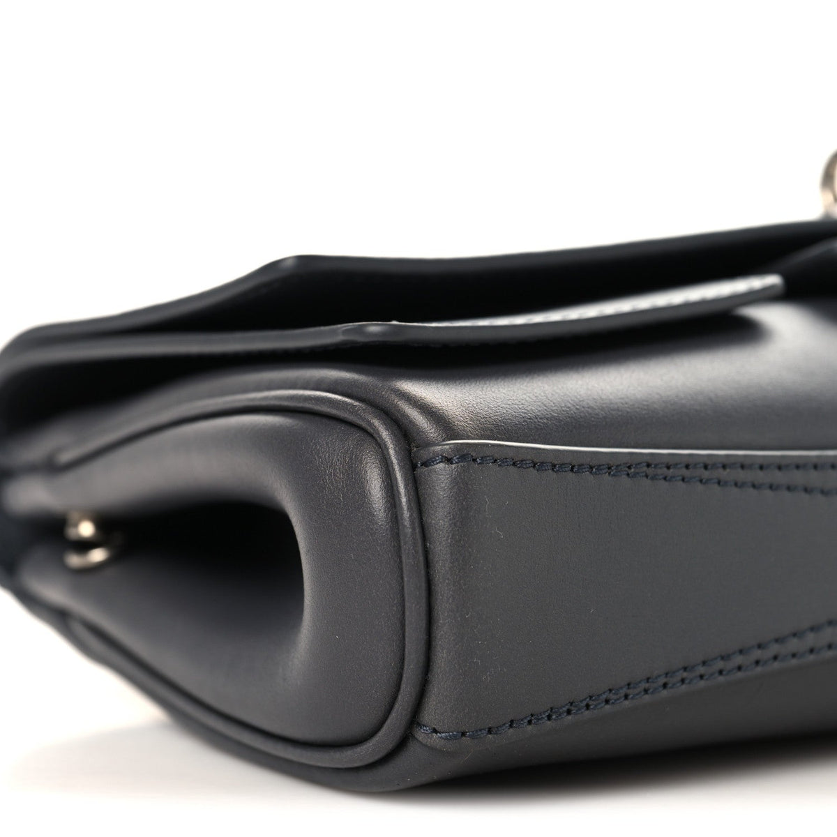 Smooth Calfskin Small Bel Air Clutch On Strap Grey
