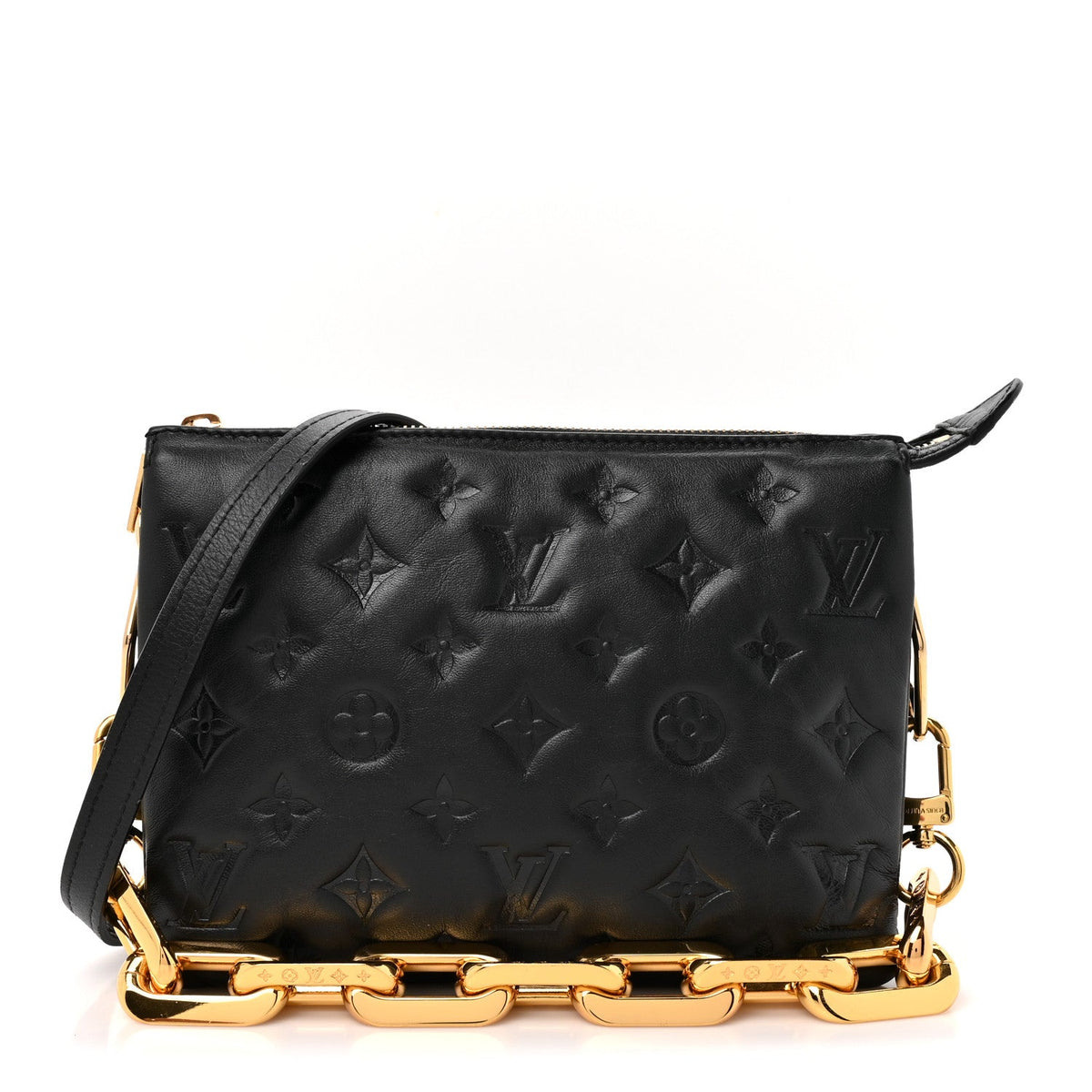Lambskin Embossed Monogram Coussin BB Black