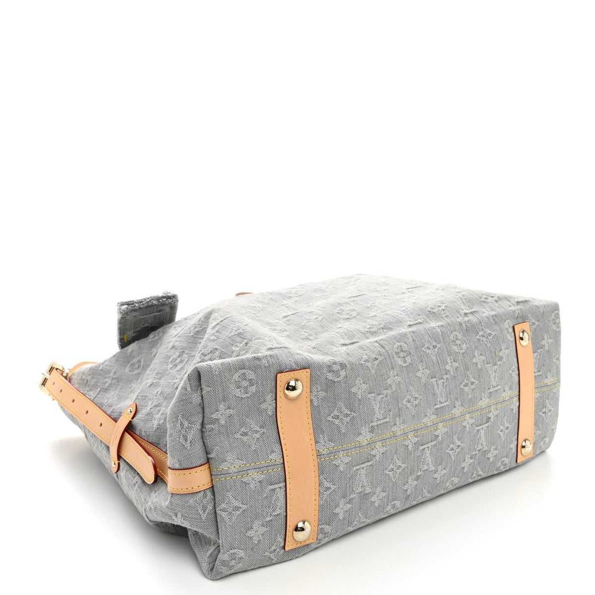 Monogram Denim CarryAll MM Washed Grey