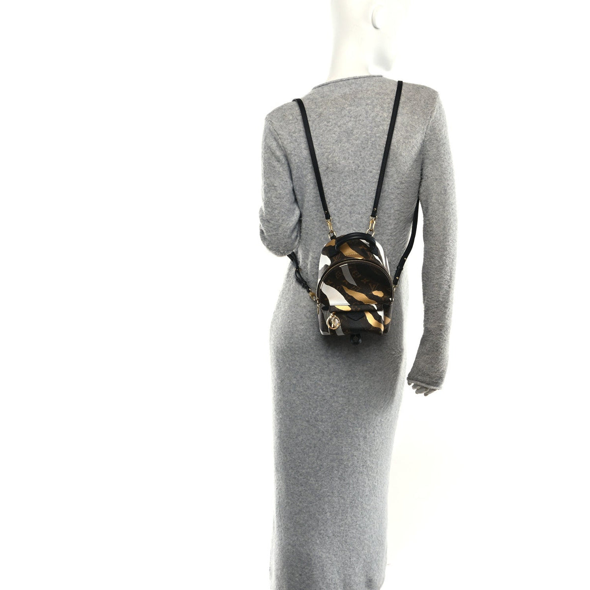 X LOL Monogram Palm Springs Backpack Mini Gold Silver