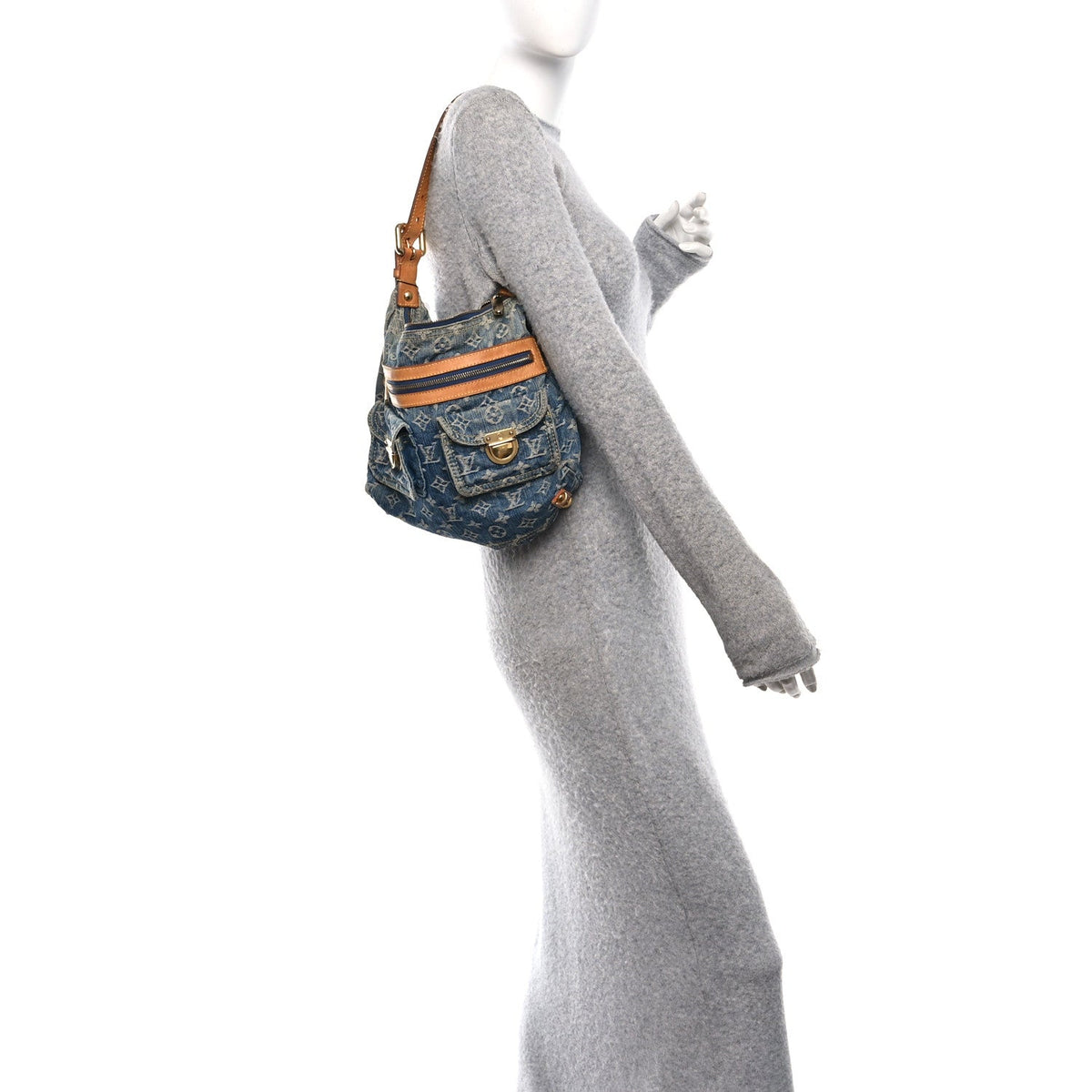 Monogram Denim Baggy PM Blue