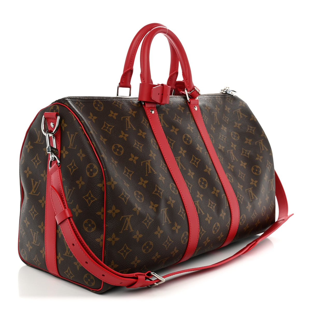 Monogram Macassar LV Colormania Keepall Bandouliere 45 Sari Red