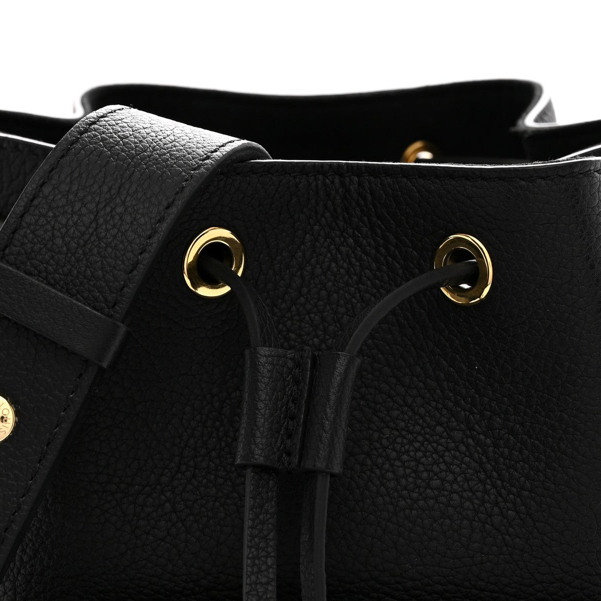 Calfskin Lockme Bucket MM Black