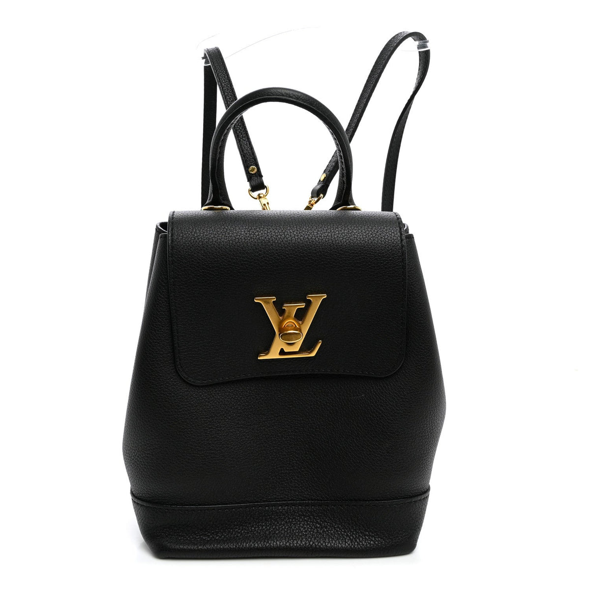 Calfskin Lockme Mini Backpack Black