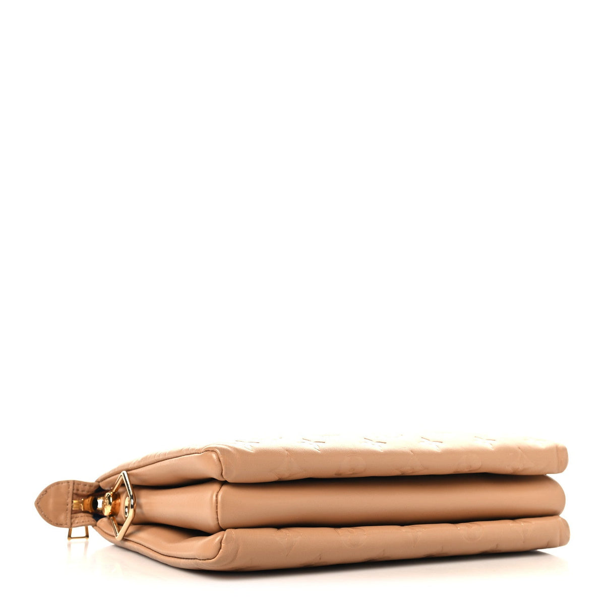 Lambskin Embossed Monogram Coussin PM Camel
