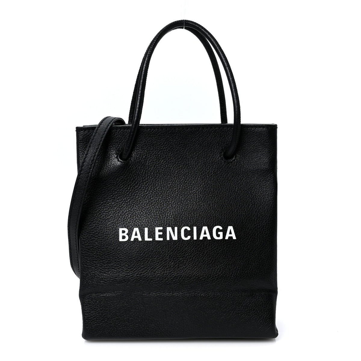 Calfskin Logo XXS Shopping Tote Black