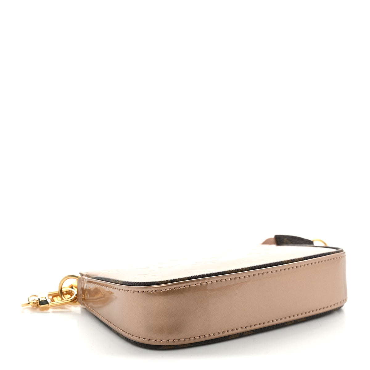 Metallic Vernis Mini Pochette Accessories Rose Gold