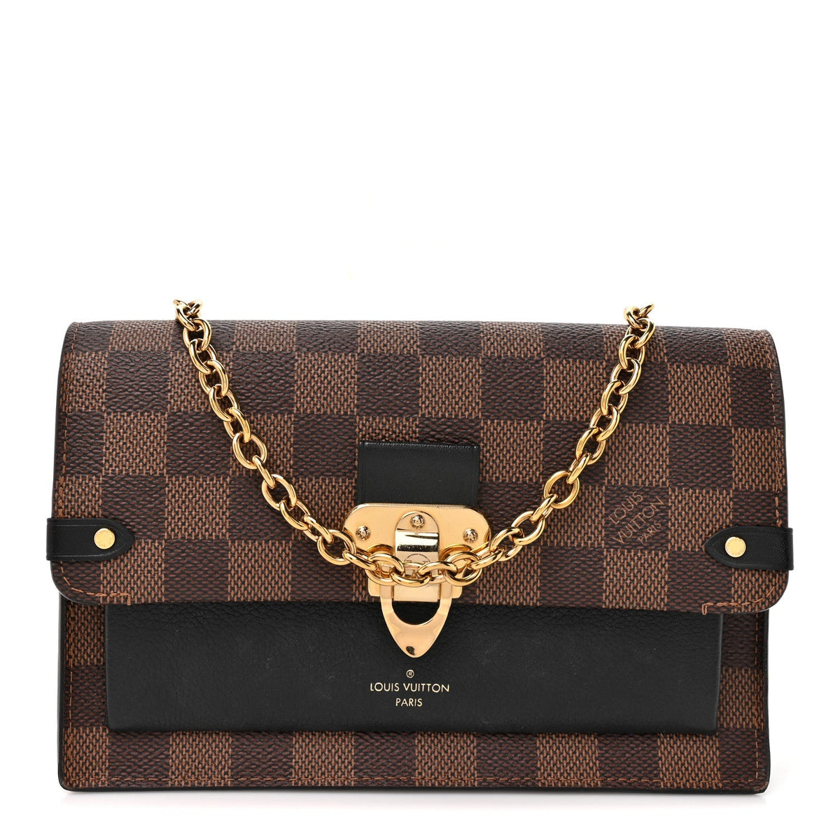 Damier Ebene Vavin Chain Wallet Black