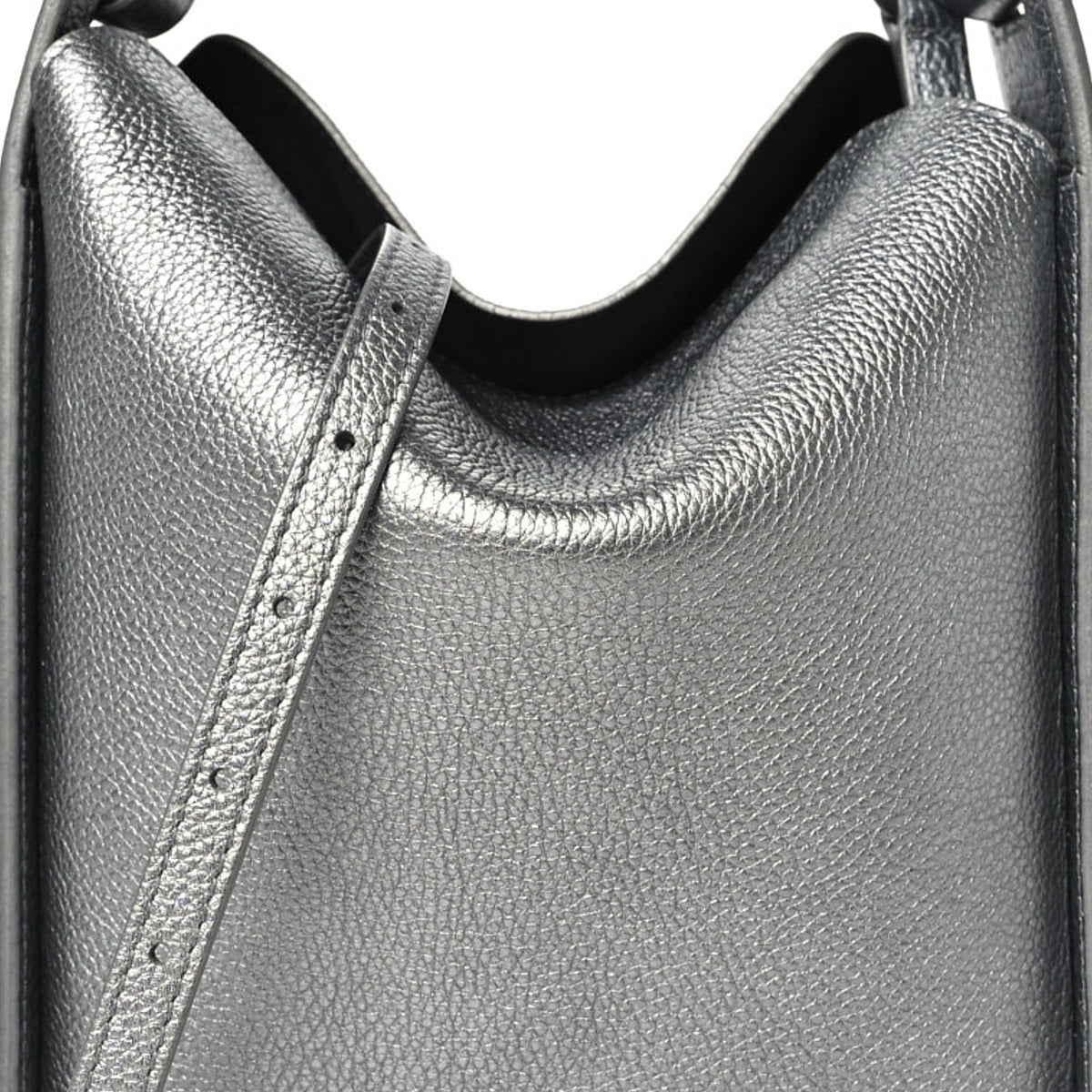 Metallic Calfskin XS Tool 2.0 North-South Tote Silver