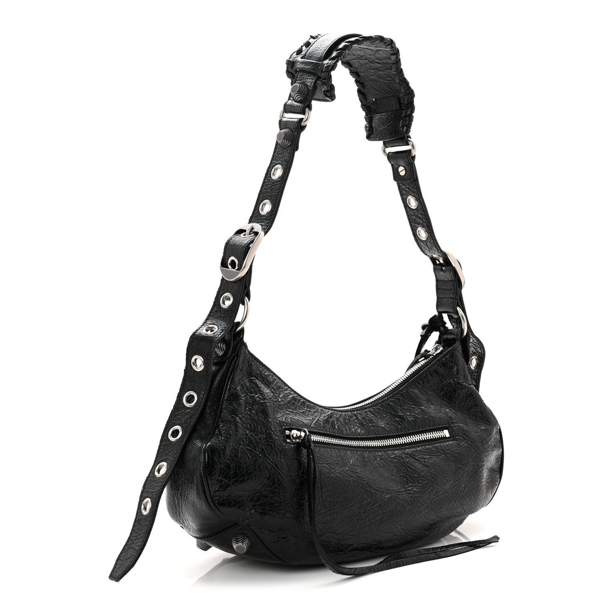 Agneau Arena Small Le Cagole Shoulder Bag Black