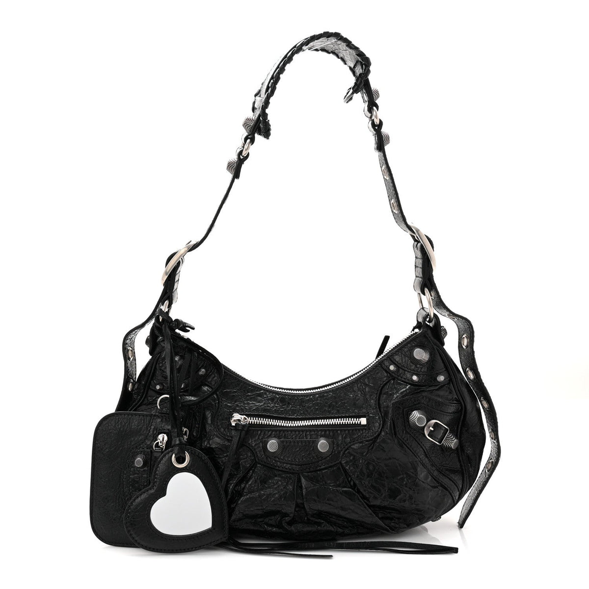 Agneau Arena Small Le Cagole Shoulder Bag Black