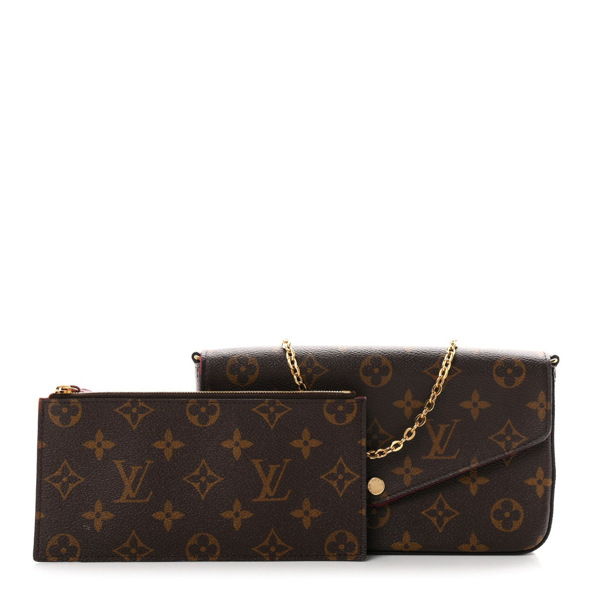 Monogram Pochette Felicie Chain Wallet Fuchsia