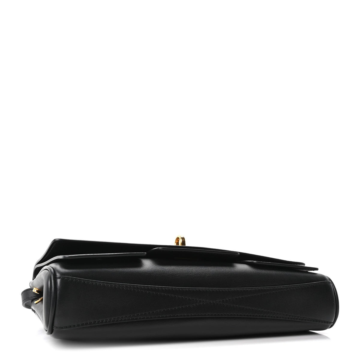 Smooth Calfskin Small Bel Air Clutch On Strap Black