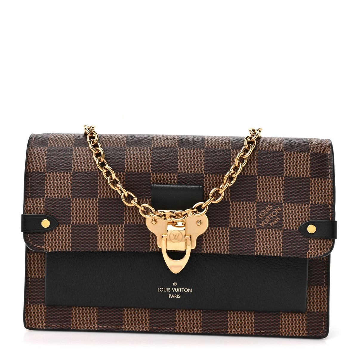 Damier Ebene Vavin Chain Wallet Black