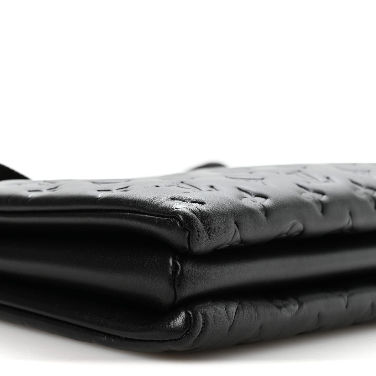 Lambskin Embossed Monogram Coussin MM Black