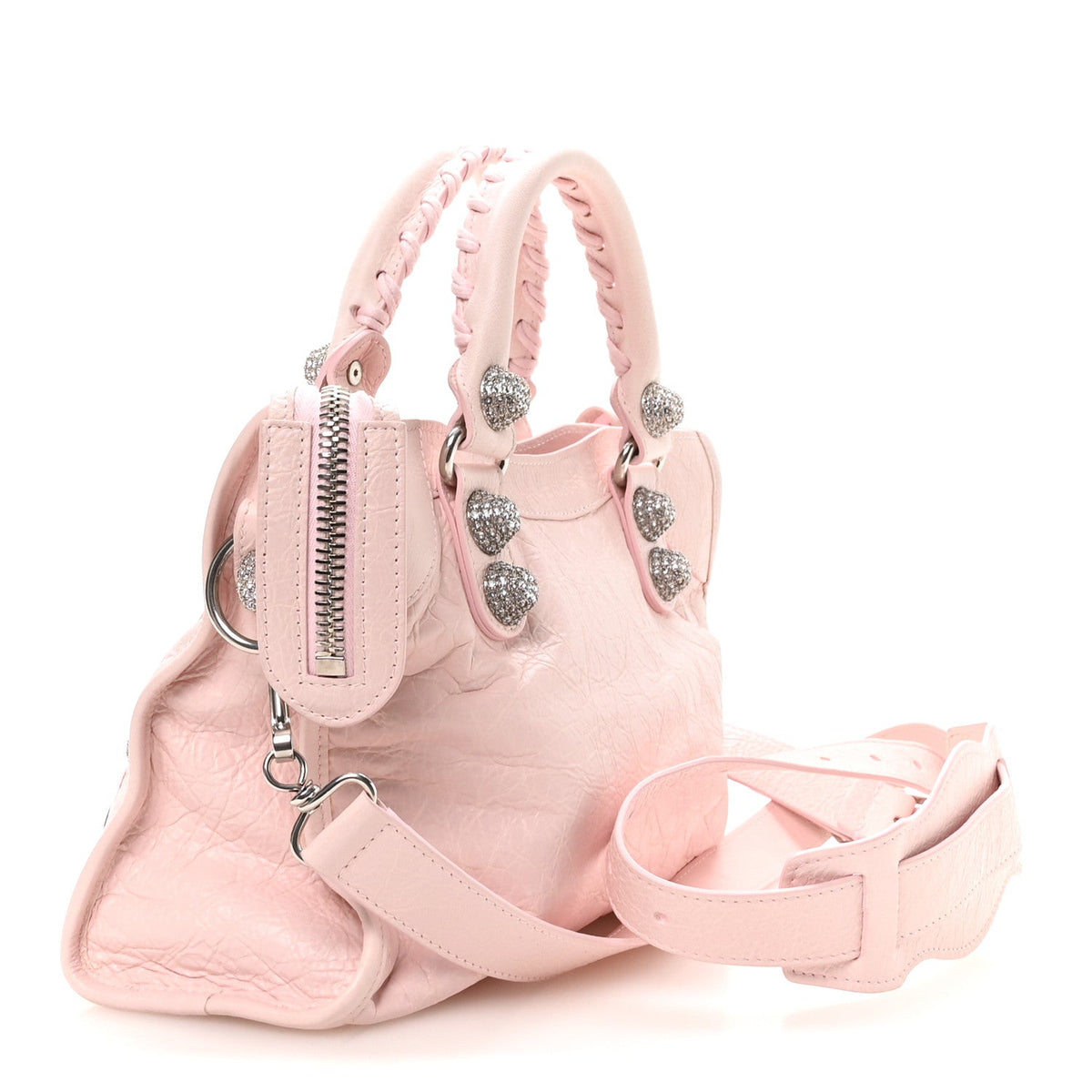 Agneau Arena Giant Rhinestone Hardware Small Le City Petal Pink