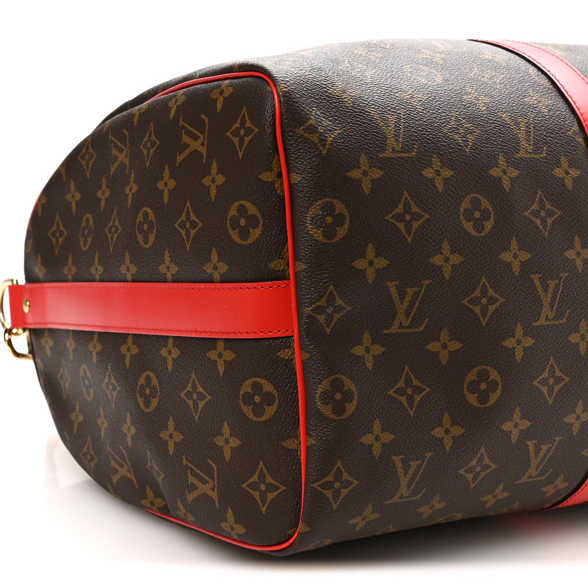 Calfskin Monogram Keepall Bandouliere 50 Coquelicot