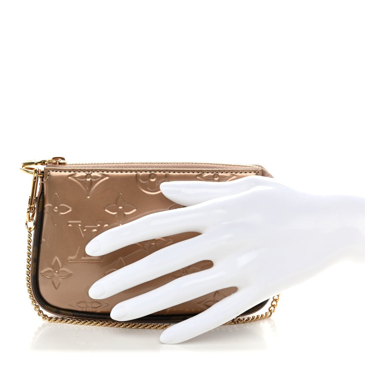 Metallic Vernis Mini Pochette Accessories Rose Gold