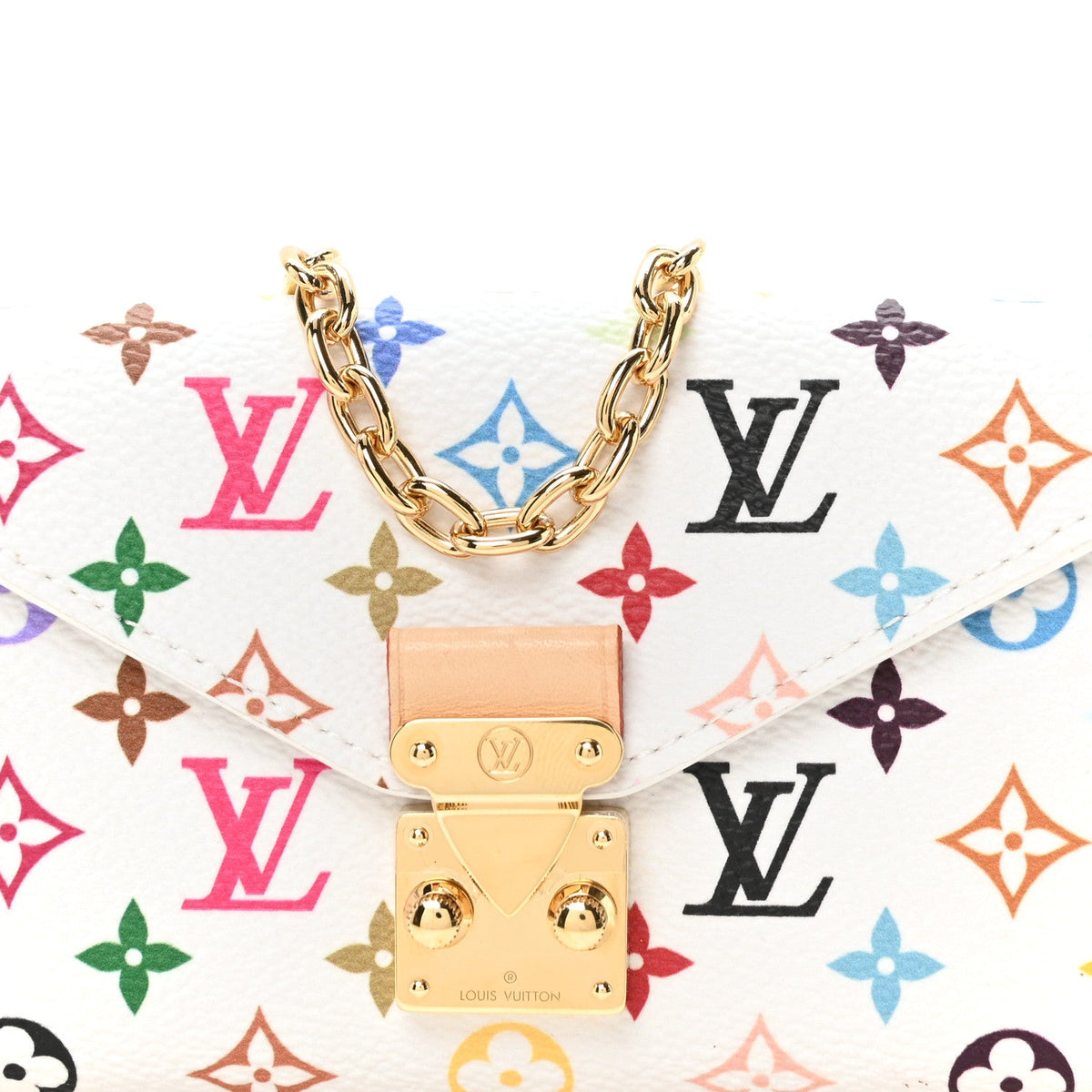 LV X TM Monogram Multicolor Pouch Metis Belt White
