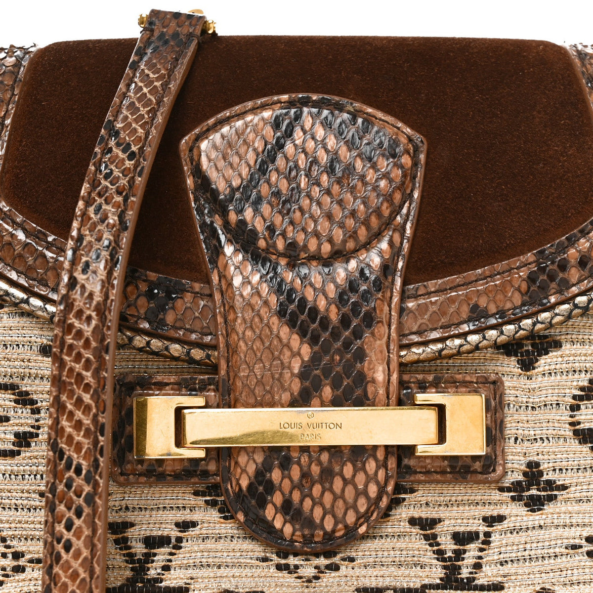 Snakeskin Suede Monogram Empire Ponant Marron
