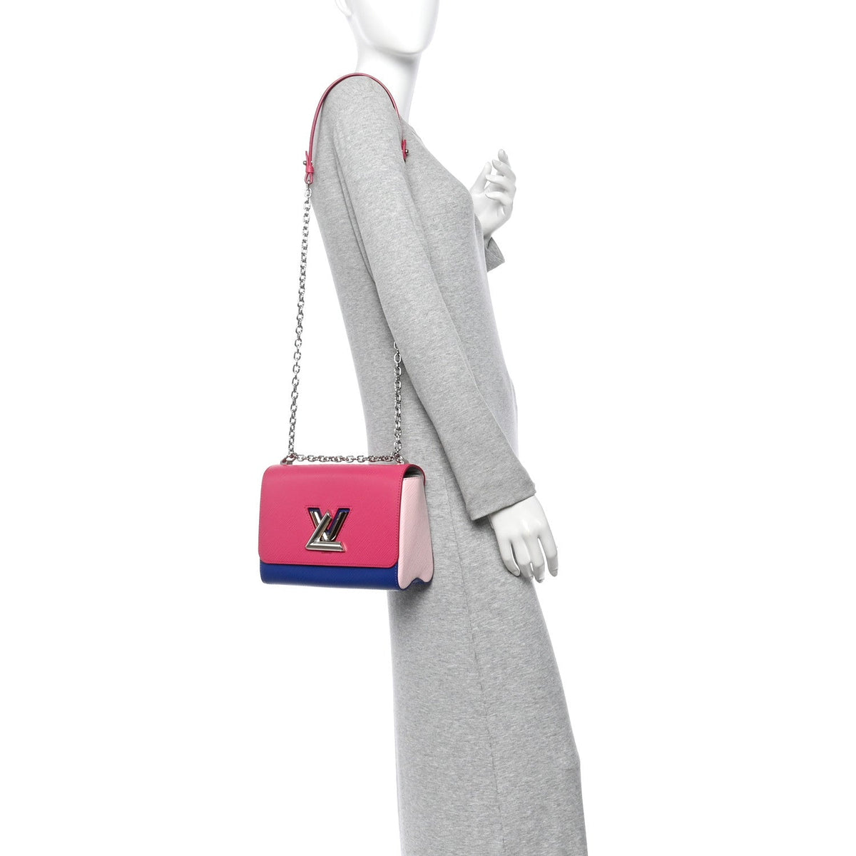 Epi Twist Shoulder Bag MM Pink Blue