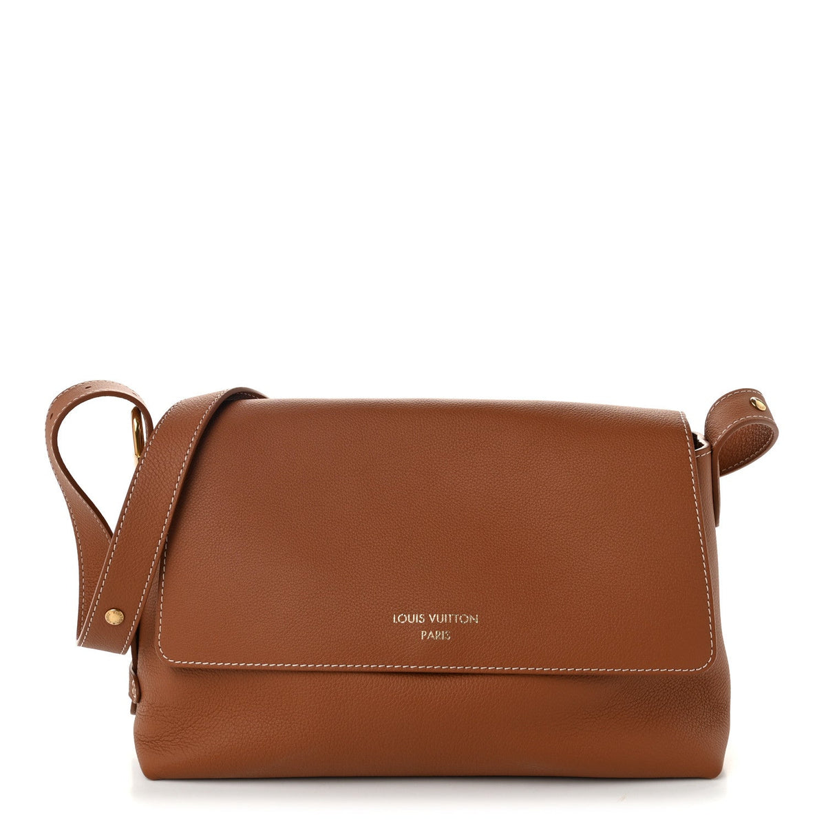 Grained Calfskin Low Key Messenger Cognac