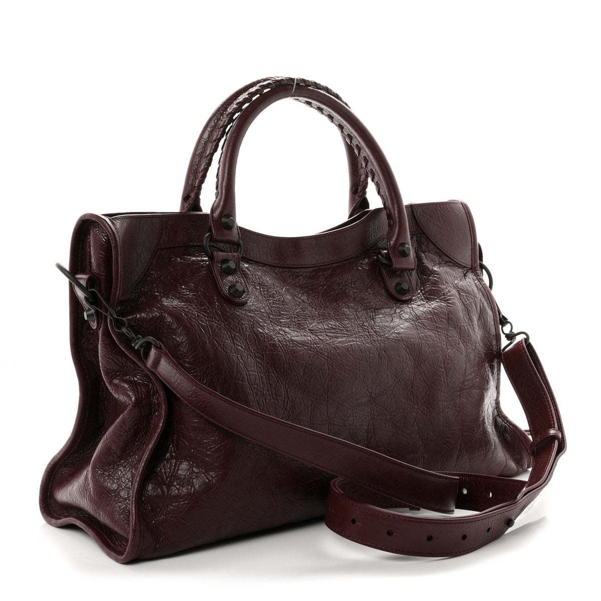 Agneau Arena Classic Hardware Medium Le City Dark Burgundy