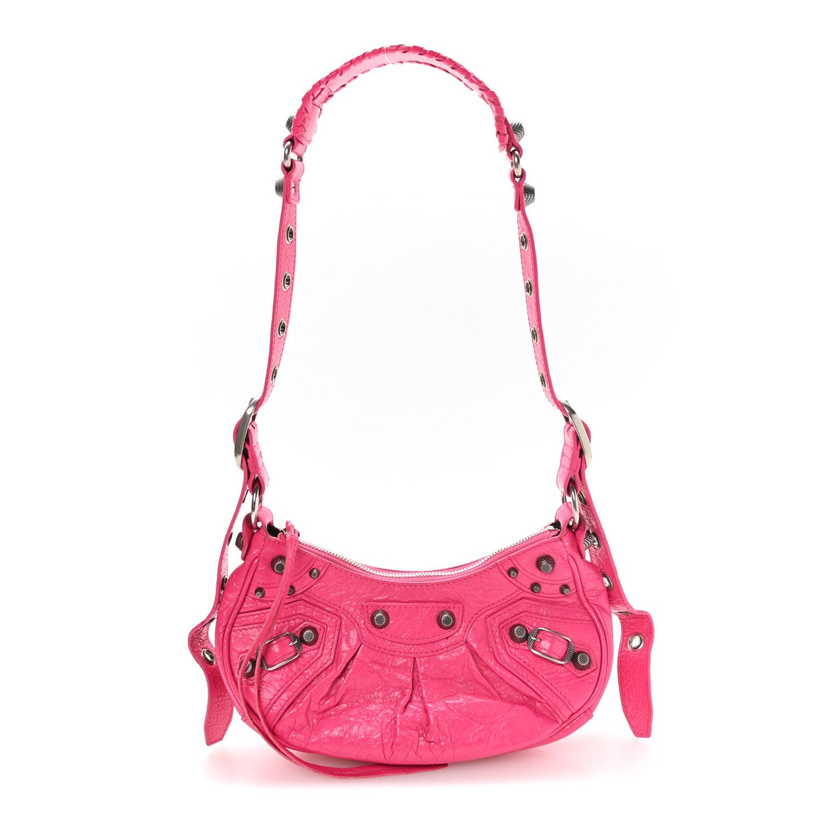 Agneau Arena Le Cagole Shoulder Bag XS Hot Pink