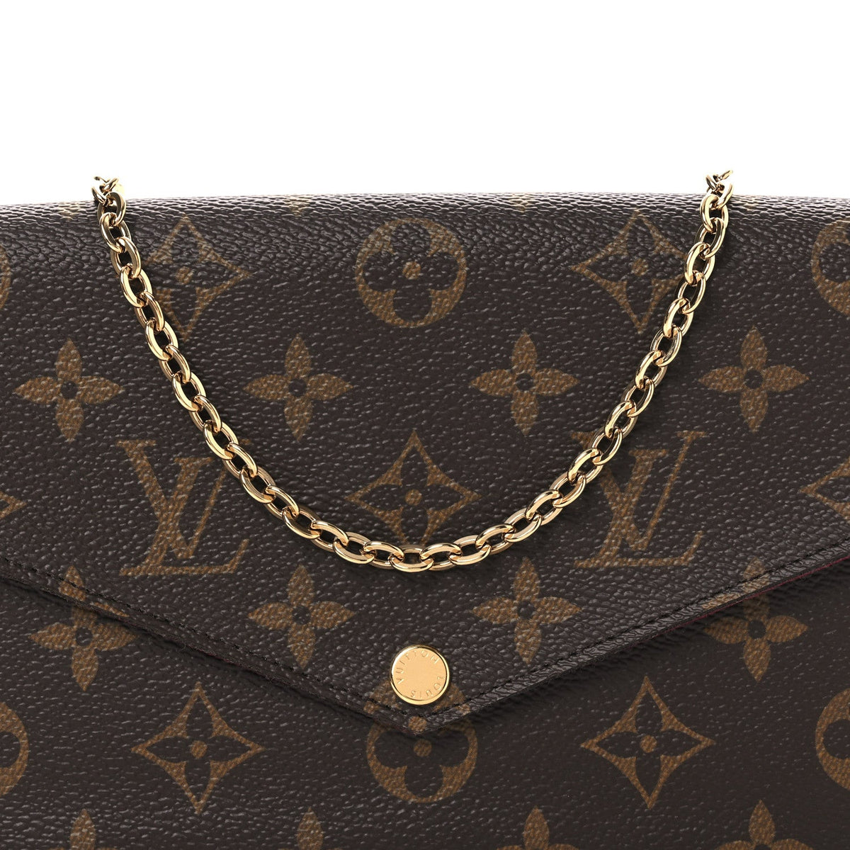 Monogram Pochette Felicie Chain Wallet Fuchsia
