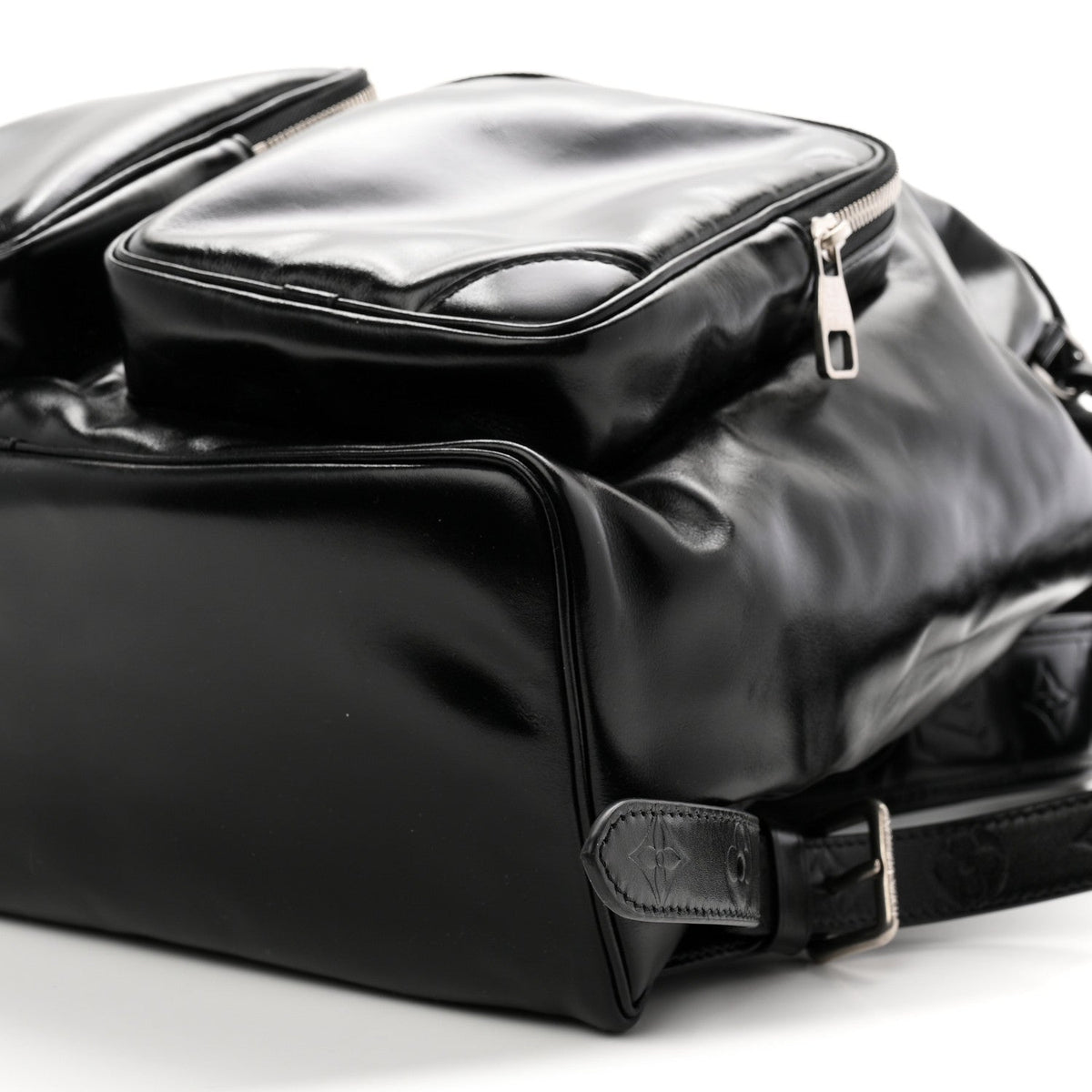Shiny Calfskin Montsouris Cargo Backpack Black