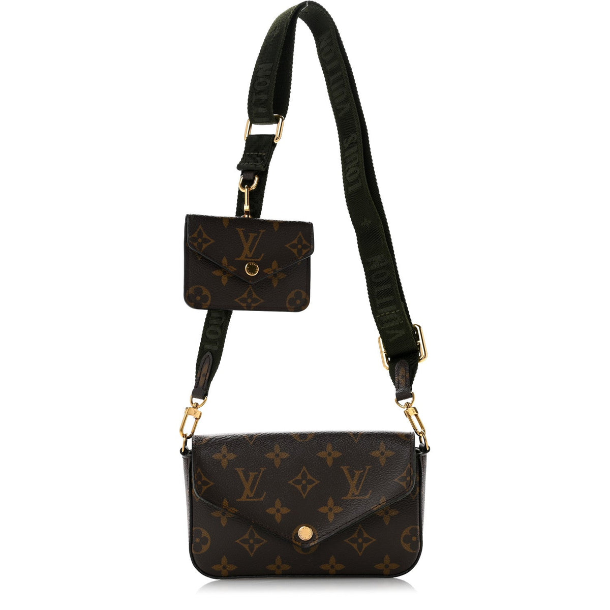 Monogram Felicie Strap & Go Kaki