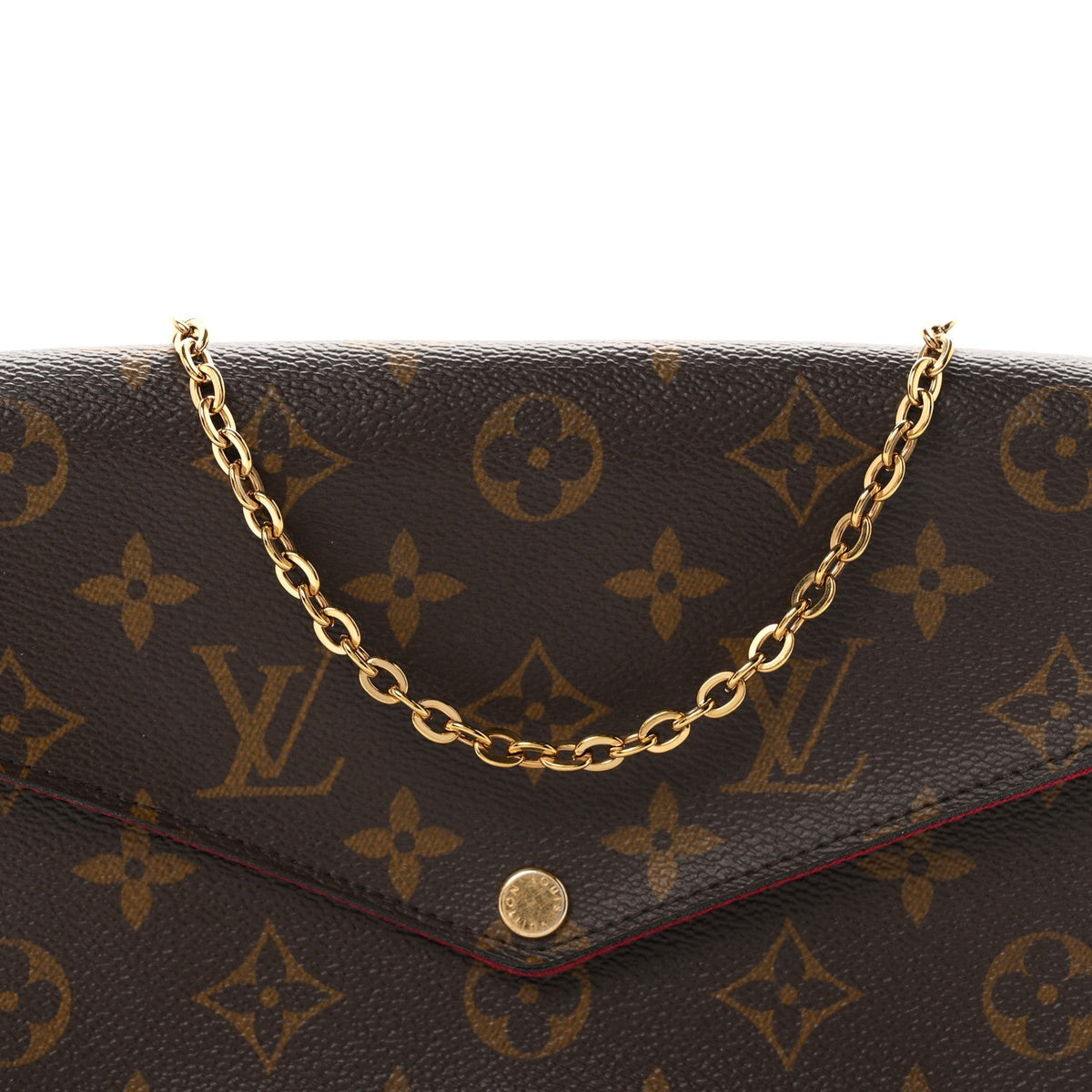 Monogram Pochette Felicie Chain Wallet Fuchsia