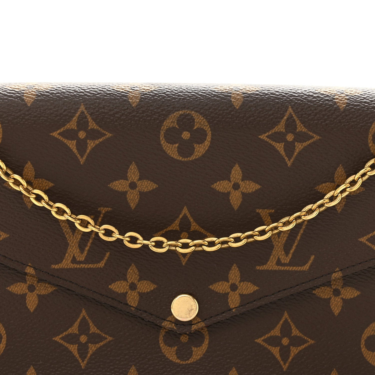 Monogram Pochette Felicie Chain Wallet Fuchsia