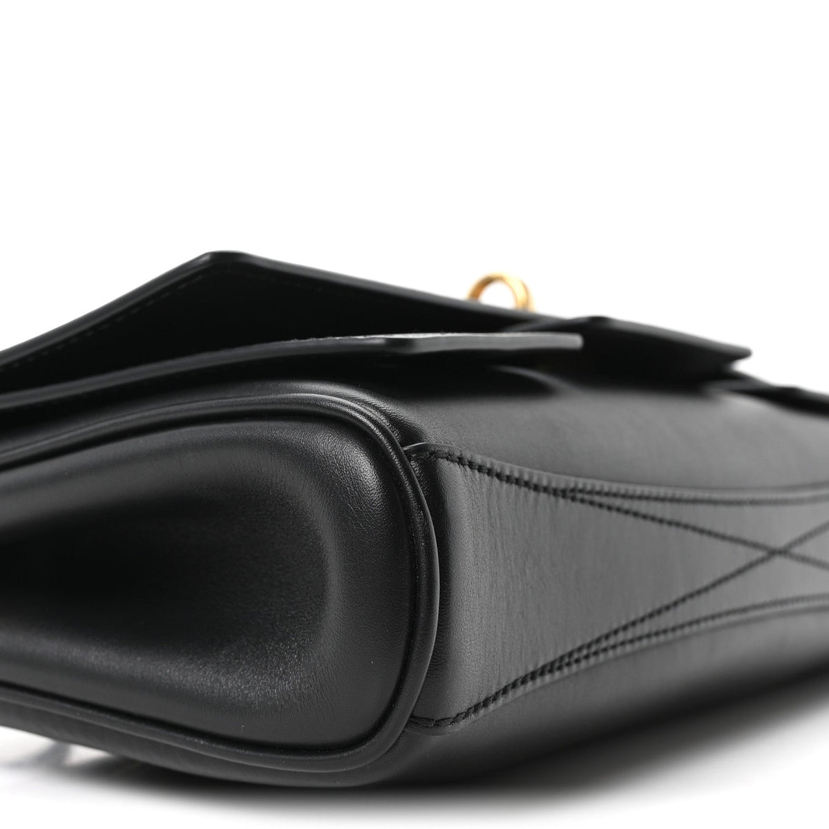Smooth Calfskin Small Bel Air Clutch On Strap Black