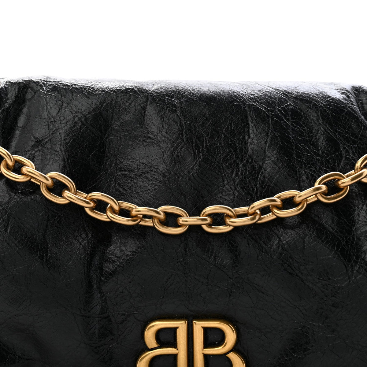 Arena Calfskin Small Monaco Chain Shoulder Bag Black