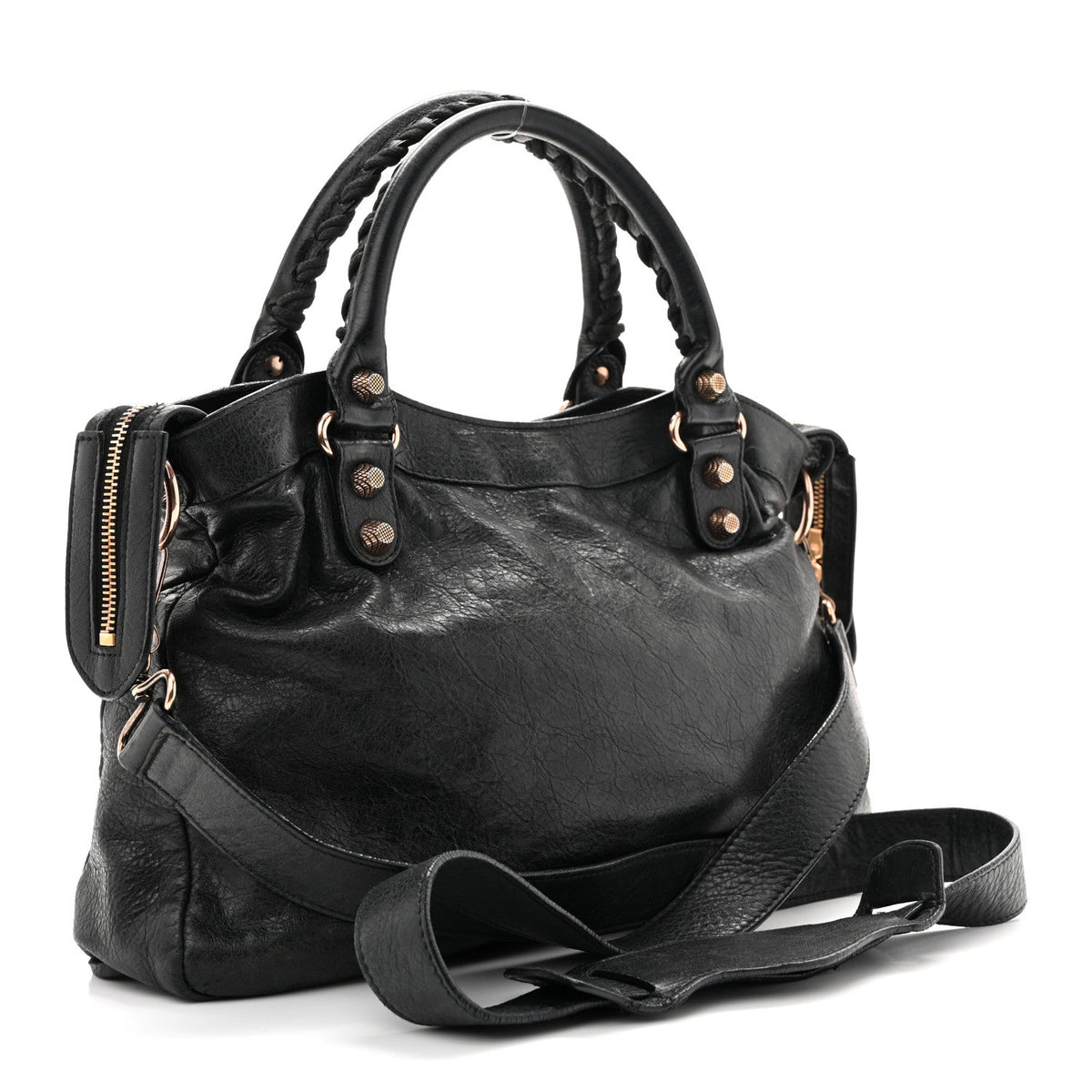 Agneau Giant 12 Rose Gold Hardware Town Black