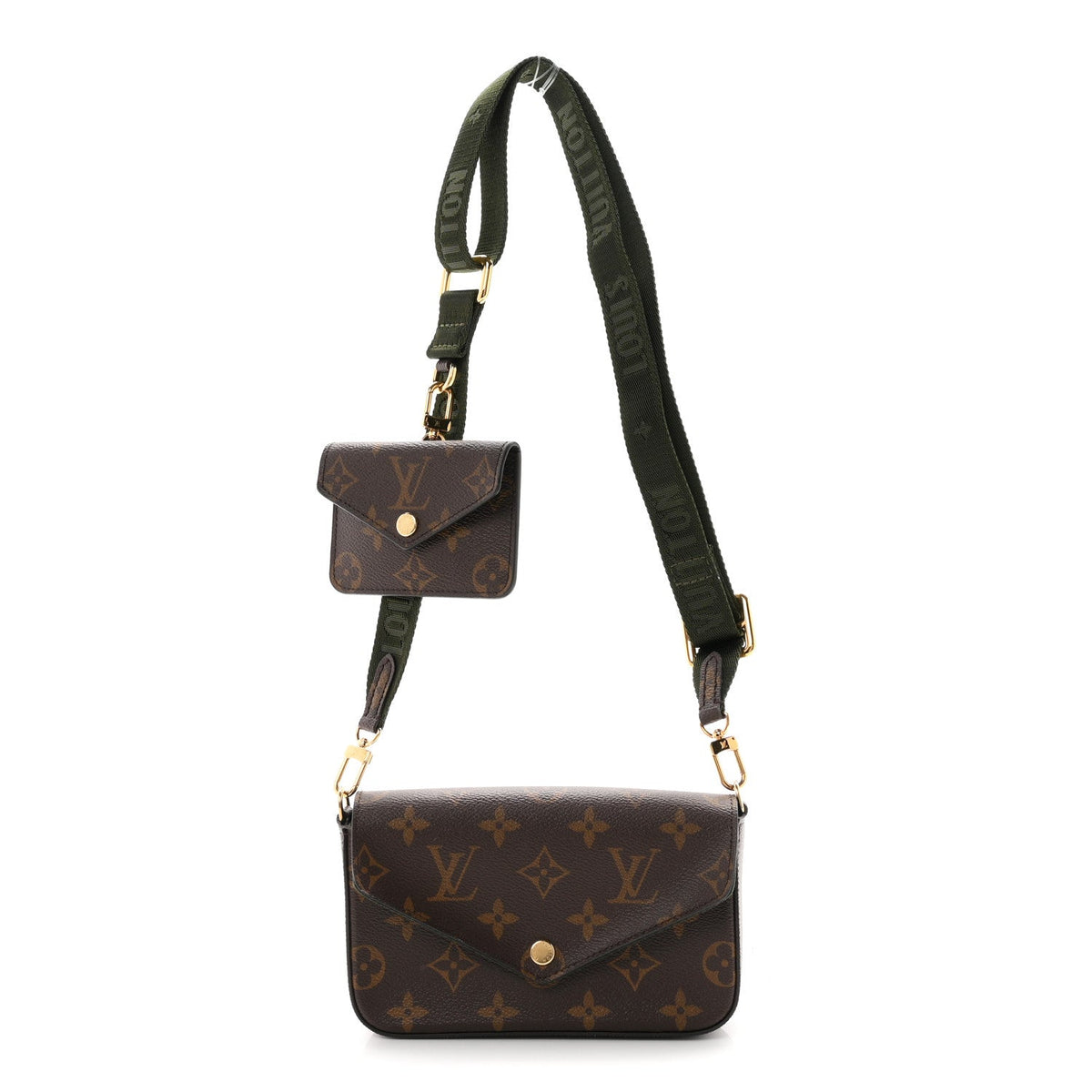 Monogram Felicie Strap & Go Kaki