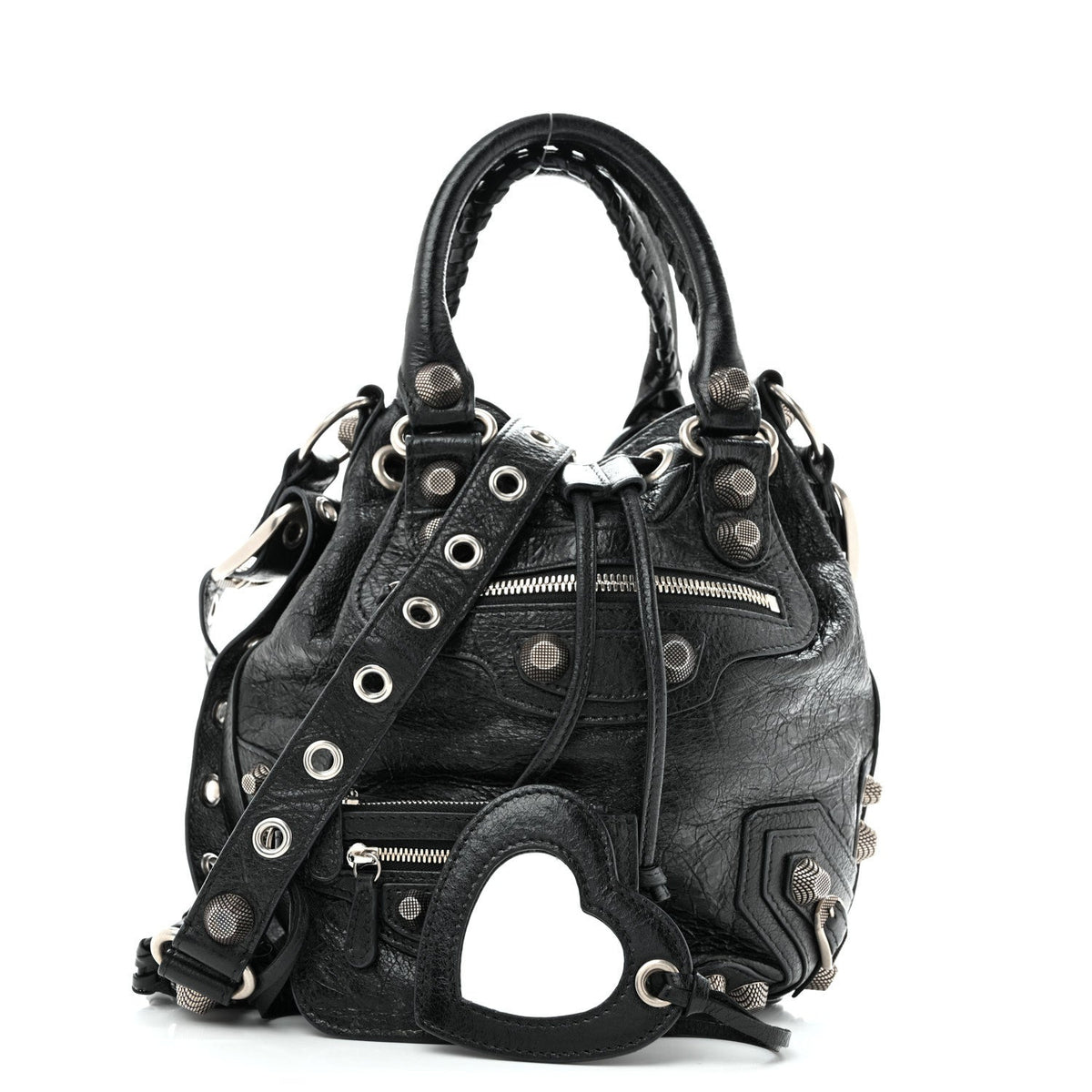 Agneau Arena Small Le Cagole Bucket Bag  Black