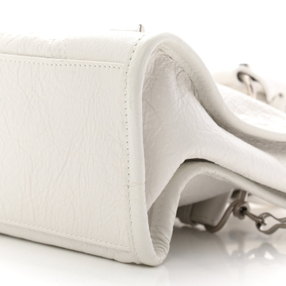 Agneau Arena Silver Hardware Small Le City Optic White