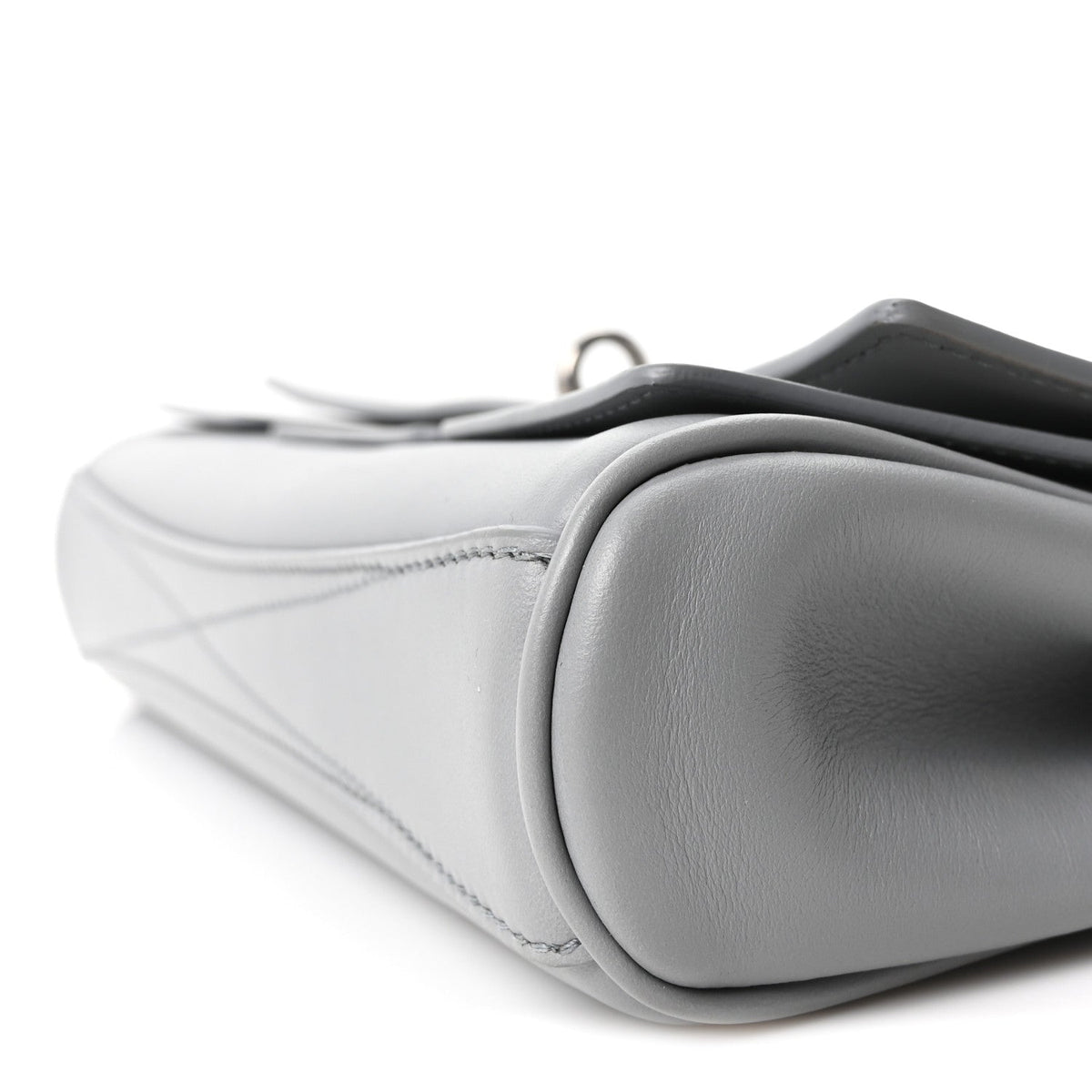 Smooth Calfskin Small Bel Air Clutch On Strap Cloud Grey
