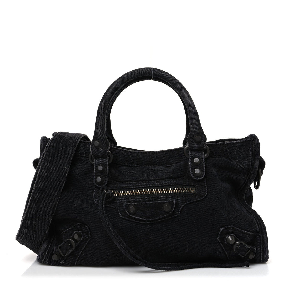 Washed Denim Classic Hardware Small Le City Black