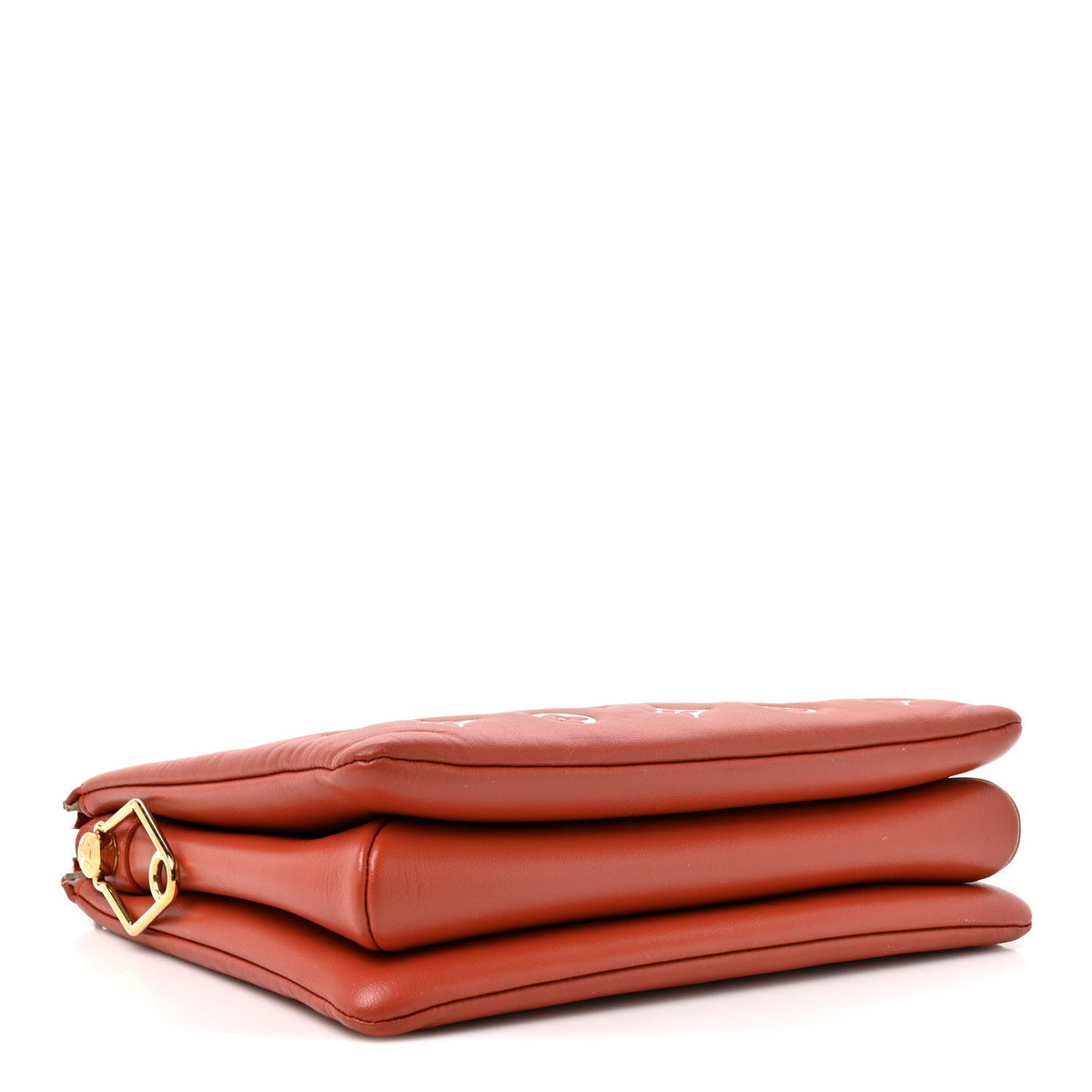 Lambskin Embossed Monogram Coussin PM Terracotta Brown