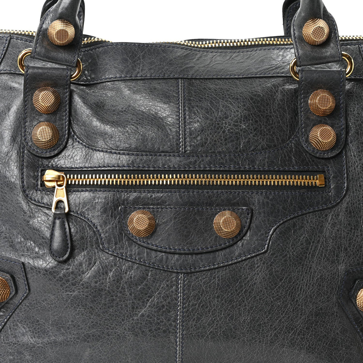 Agneau Giant 21 Gold Hardware Work Bleu Glacier