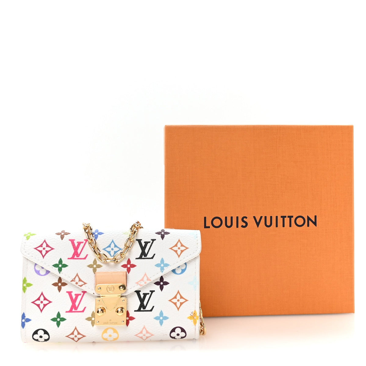 LV X TM Monogram Multicolor Pouch Metis Belt White