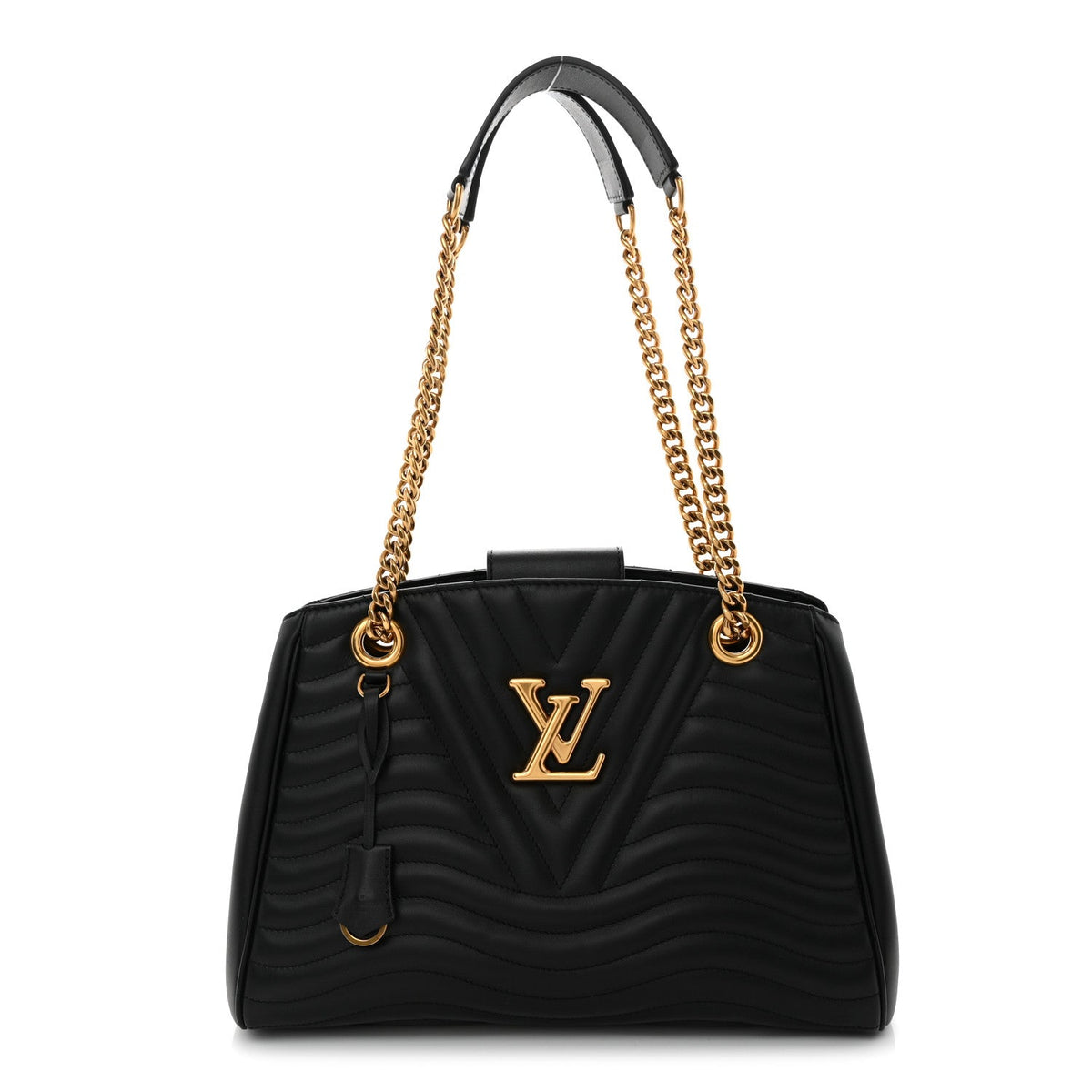 Calfskin New Wave Chain Tote Black