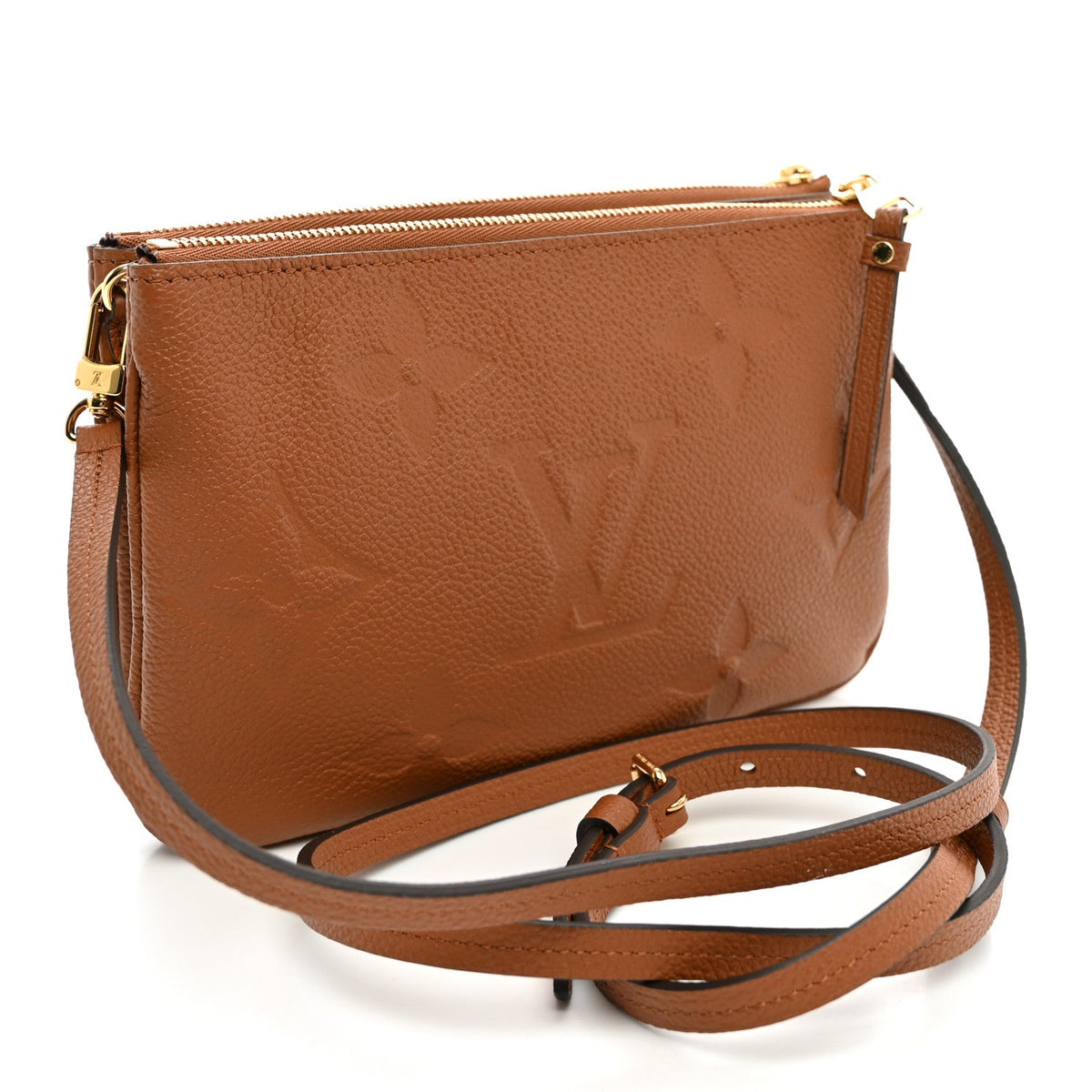 Empreinte Monogram Giant Double Zip Pochette Caramel