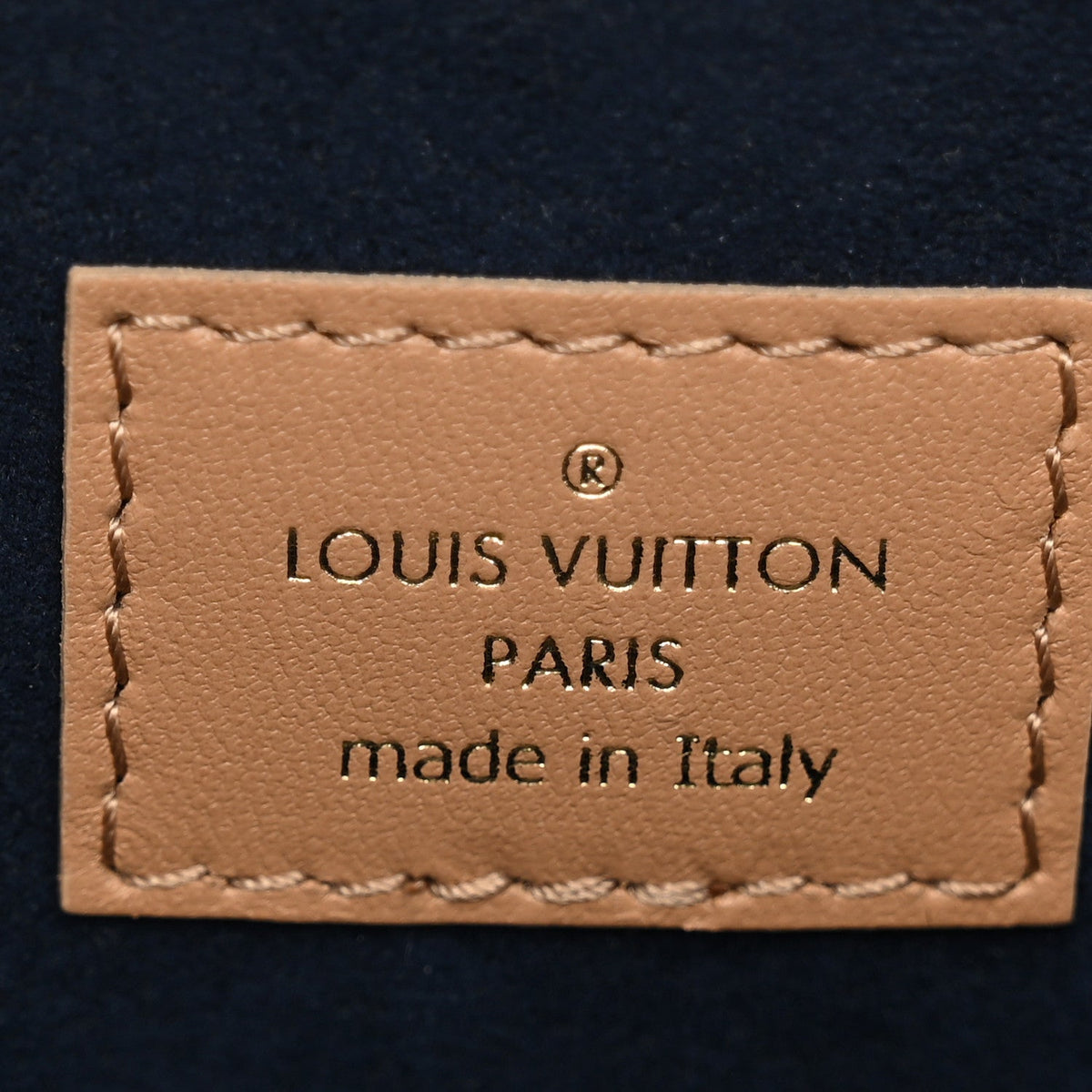 Lambskin Embossed Monogram Coussin PM Camel